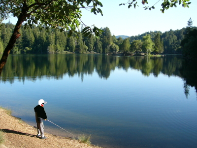 ロックローモンド湖畔で釣り